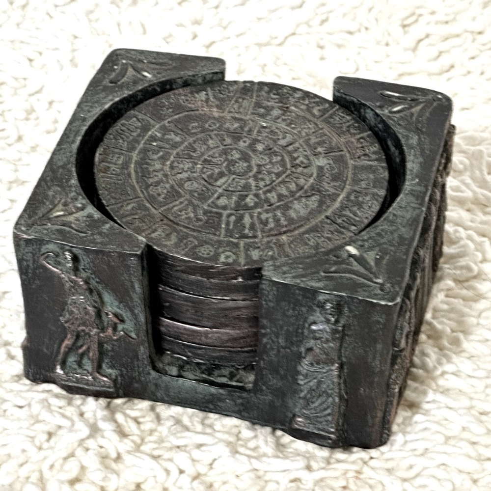 Coaster Set Six Ancient Inspired Theme